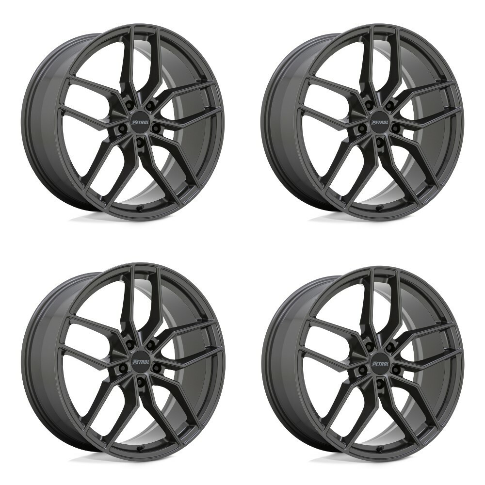 Set 4 Petrol P5C 17x8 5x110 Gloss Gunmetal Wheels 17" 40mm Rims