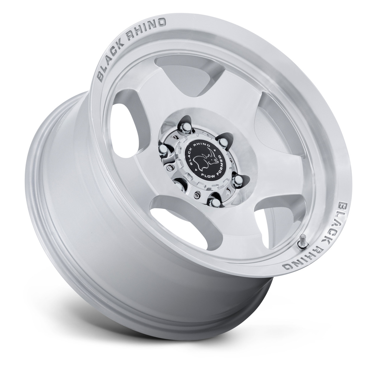 17" Black Rhino Hard Alloys BR031 Sol Gloss Silver Machined 17x8 6x4.5 20mm Rim