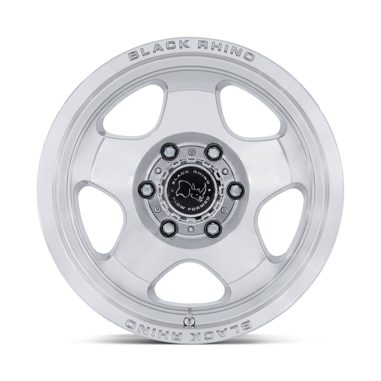 Set 4 17" Black Rhino Hard Alloys BR031 Sol Silver Machined Face 17x8 5x110 38mm