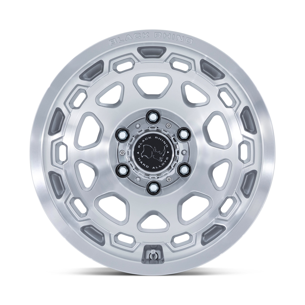 17" Black Rhino Hard Alloys BR026 Congo Silver Machined Face 17x8.5 5x5 0mm Rim