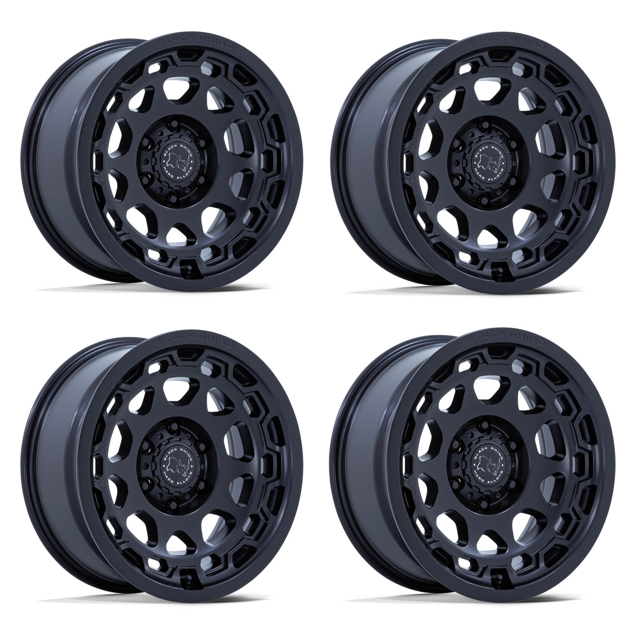 Set 4 17" Black Rhino Hard Alloys BR026 Congo Matte Black 17x8.5 6x5.5 35mm Rims
