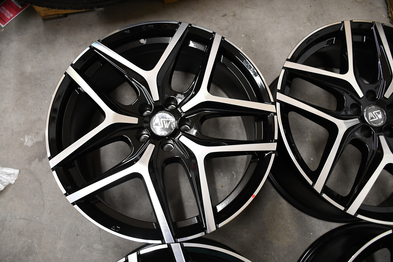 Set 4 20x8.5 MSW Type 40 Black Machined Face Wheels 5x110 31mm Rims