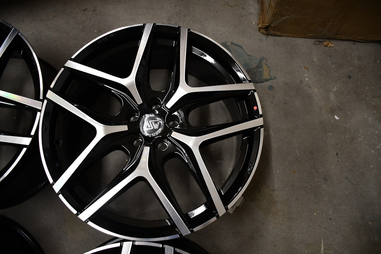 Set 4 20x8.5 MSW Type 40 Black Machined Face Wheels 5x110 31mm Rims