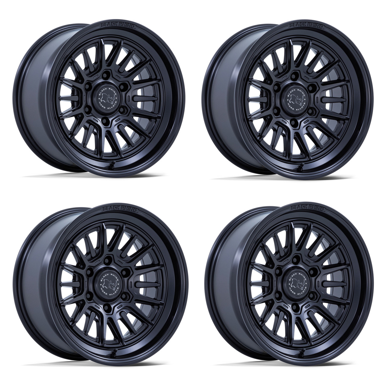 Set 4 17" Black Rhino Hard Alloys BR030 Taleo Matte Black 17x8.5 6x135 0mm Rims