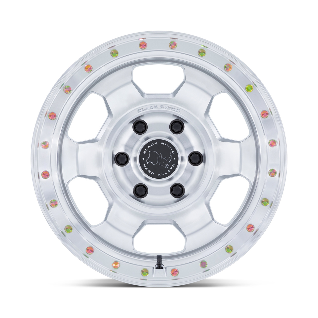 Set 4 17" Black Rhino BR029 Trooper Silver Machined Face 17x8.5 Wheels 5x5 -10mm