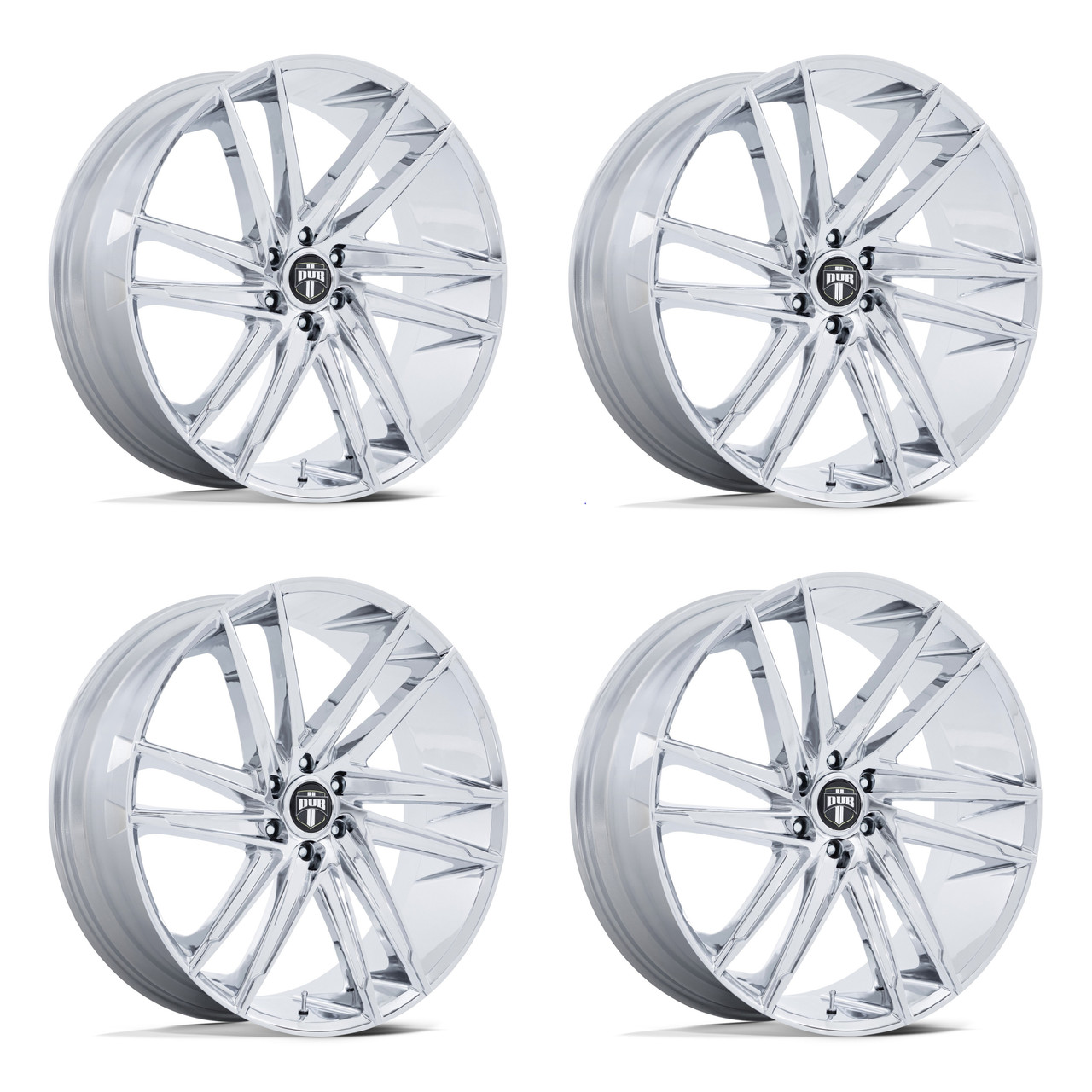 Set 4 26" DUB DC275 Blaze Chrome 26x10 Wheels 6x5.5 25mm Truck SUV Rims