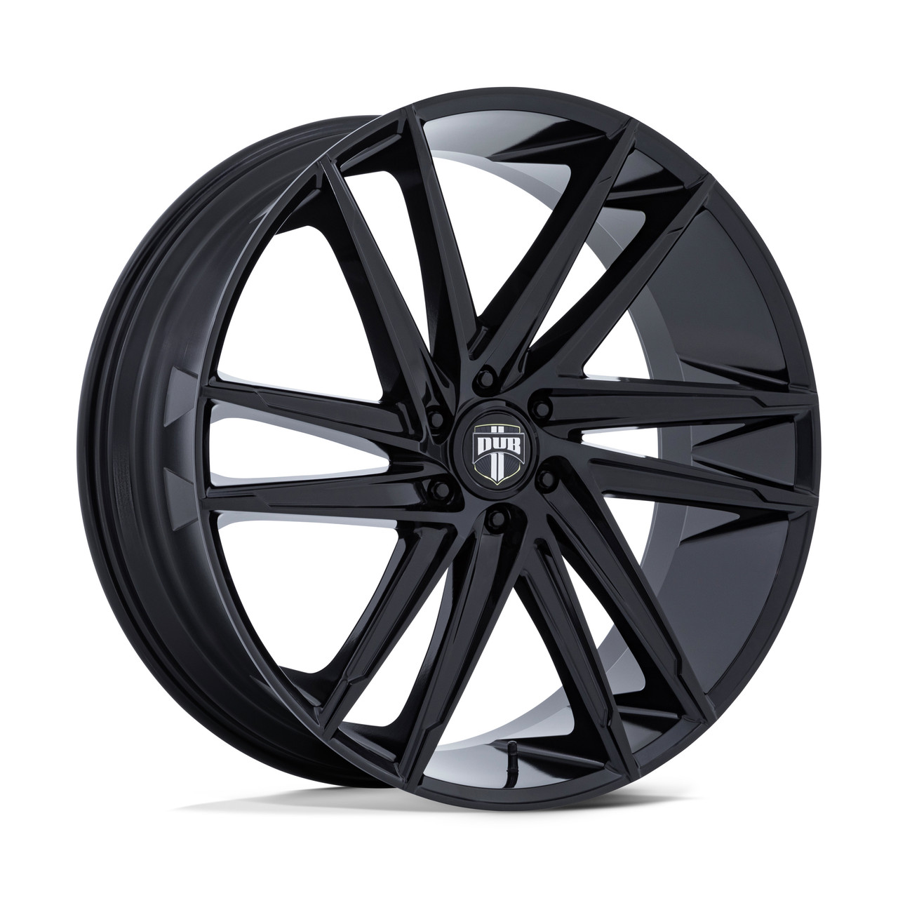 Set 4 24" DUB DC275 Blaze Gloss Black 24x10 Wheels 6x5.5 25mm Truck SUV Rims