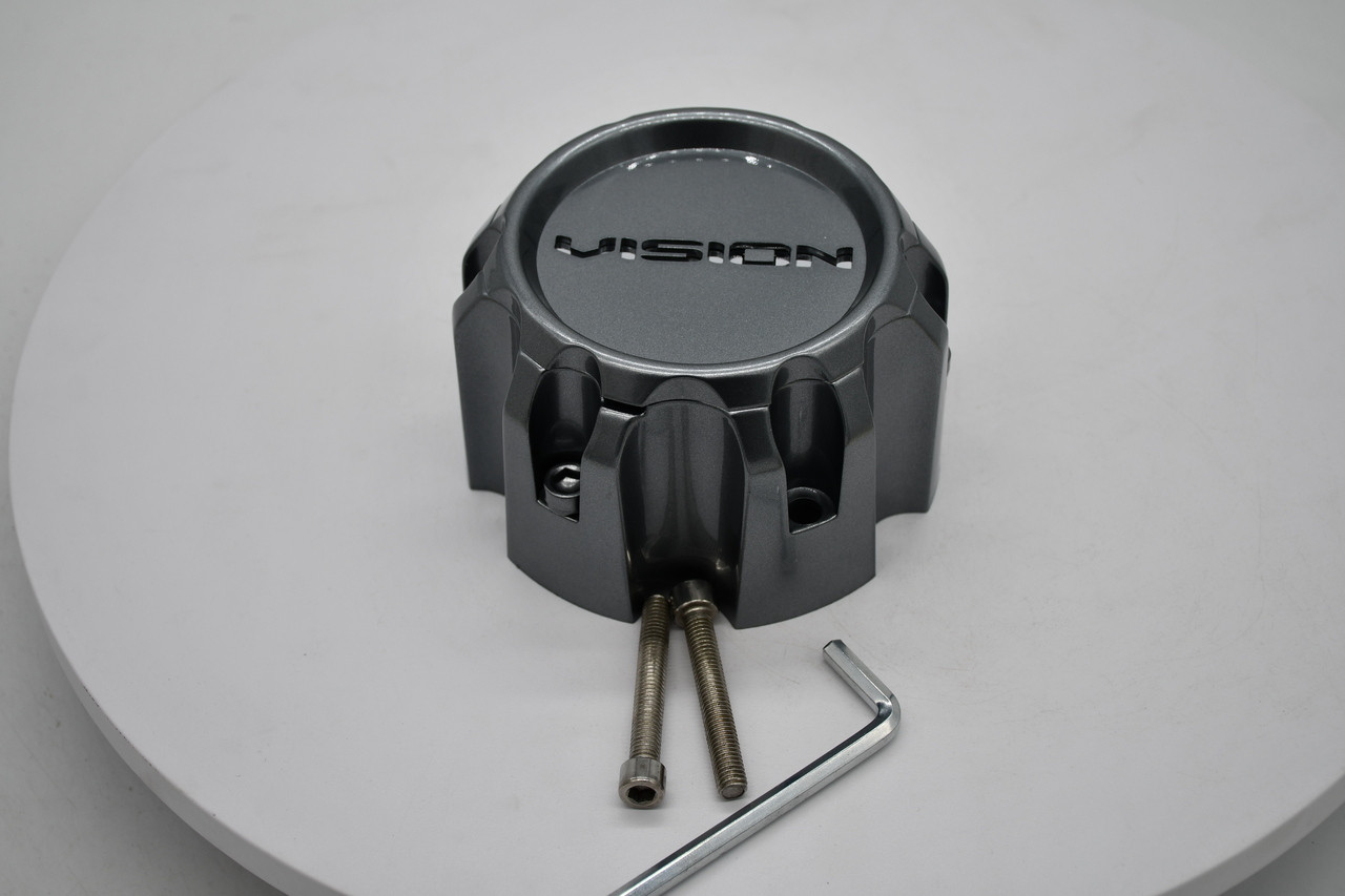 Vision Gunmetal Wheel Center Cap Hub Cap C353VTGM-6V 5.25" Fits 353 Turbine Trailer Wheel Gunmetal