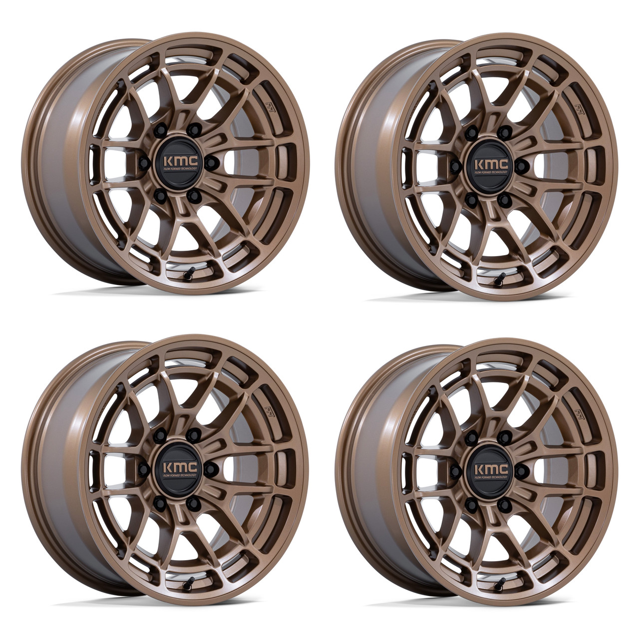 Set 4 17" KMC KM732 Archer Matte Bronze 17x8.5 Wheels 6x5.5 25mm Truck Rims