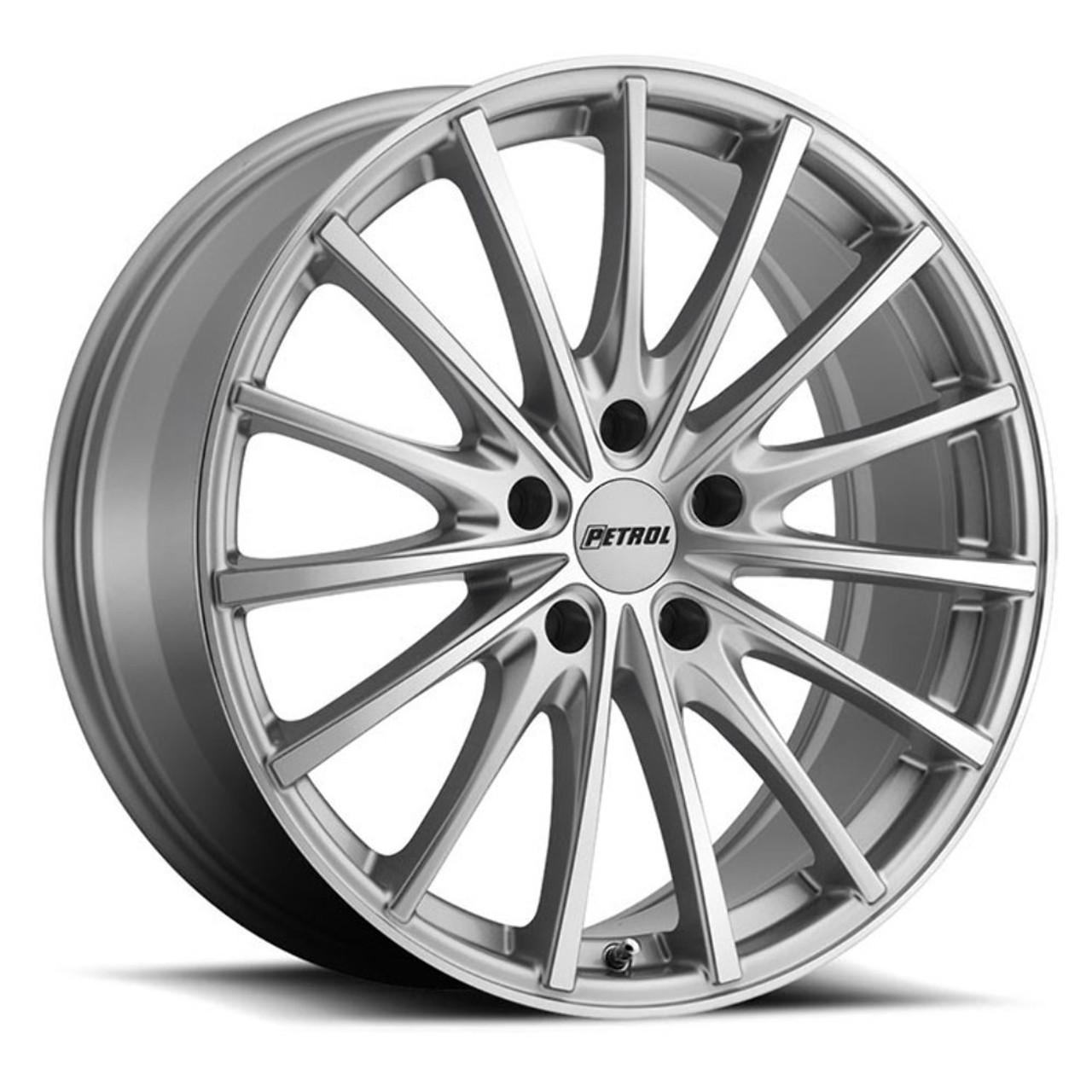 Set 4 Petrol P3A 17x8 5x4.25 Silver W/ Machined Cut Face Wheels 17" 40mm Rims