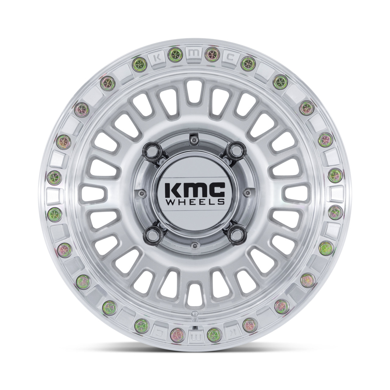Set 4 15" KMC Powersports KS242 Aztec Beadlock Machined 15x10 4x156 0mm Wheels