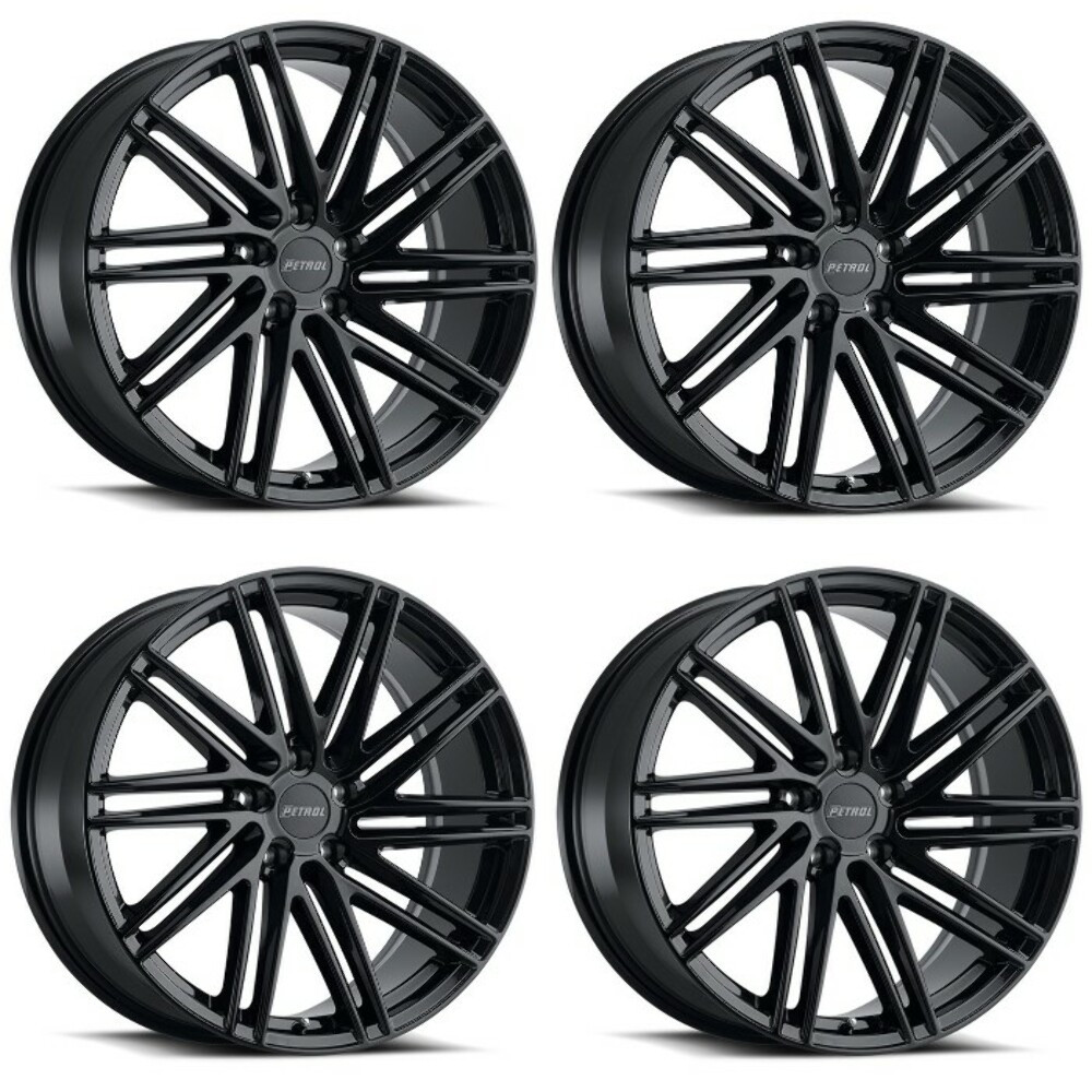 Set 4 Petrol P1C 17x8 5x115 Gloss Black Wheels 17" 40mm Rims