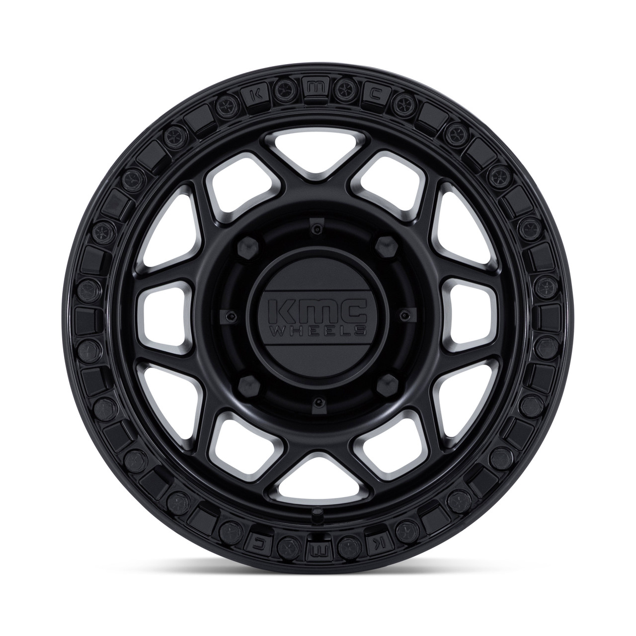 15" KMC Powersports KS241 Torx Beadlock Black Gloss Black Ring 15x7 4x156 38mm