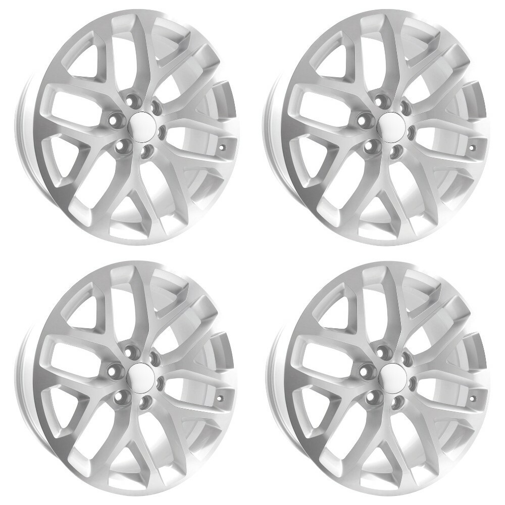 Set 4 22" Performance Replicas PR177 22x9 6x5.5 Silver Machined Wheels 24mm Rims