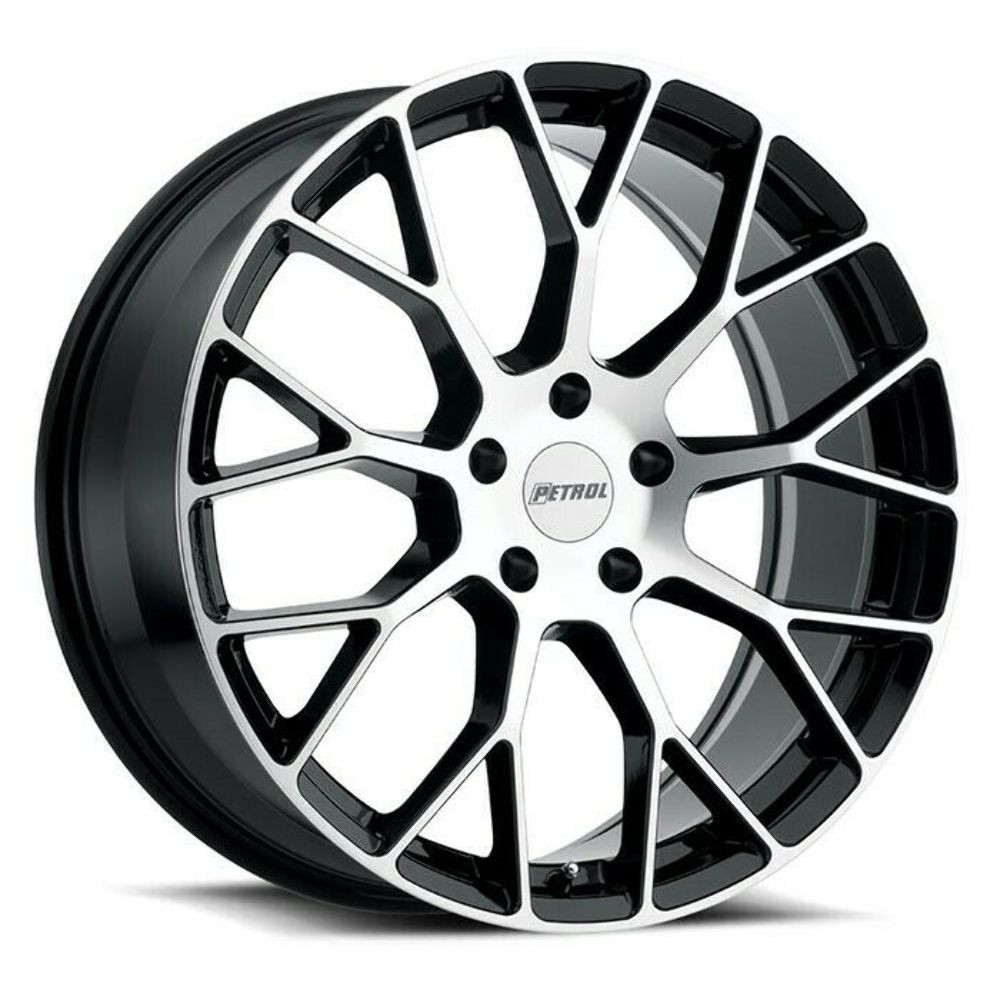 Set 4 Petrol P2B 17x8 5x112 Gloss Black W/ Machined Face Wheels 17" 32mm Rims