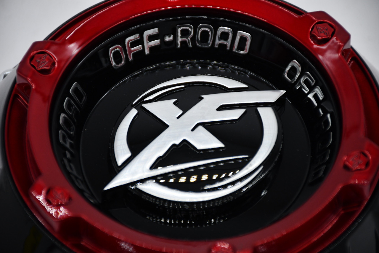 XF Offroad Gloss Black Red Wheel Center Cap Hub Cap C276L182S 7.25" 5/6 Lug for XF-218 XF-219 XF-220 XF-222 XF-224 XF-226