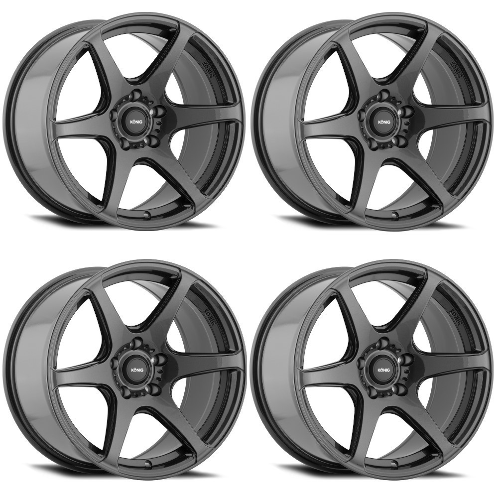 Set 4 17" Konig 104GG Tandem 17x8 Wheels 5x100 38mm Rims