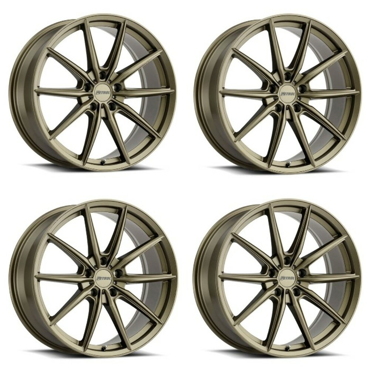 Set 4 17" Petrol P4B 17x8 5x110 Matte Bronze Wheels 40mm Rims