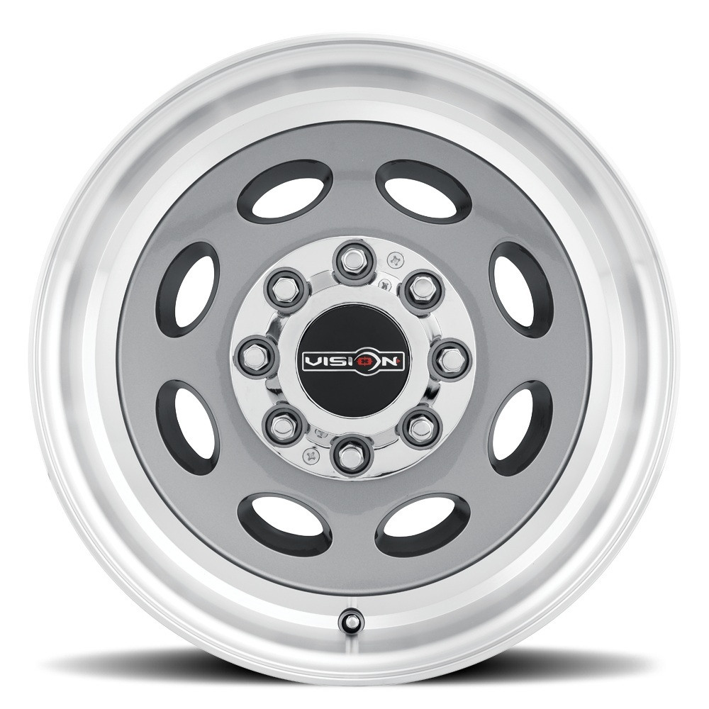 19.5" Vision 81 Heavy Hauler Gunmetal Machined Lip 19.5x7.5 Wheel 8x180 25mm Rim