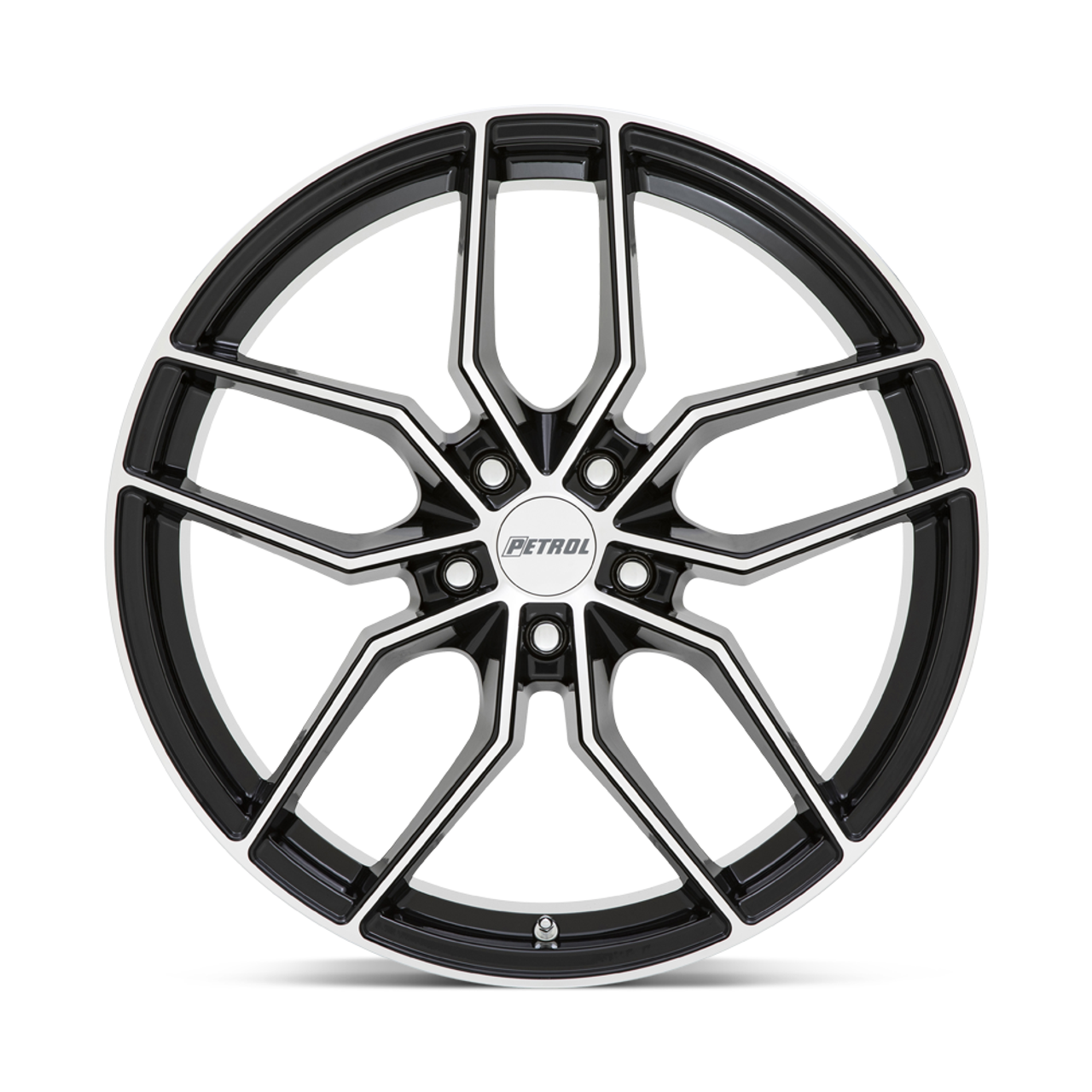 Set 4 Petrol P5C 17x8 5x120 Gloss Black W/ Machined Face Wheels 17" 35mm Rims