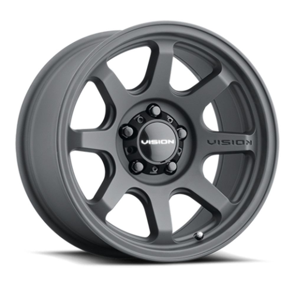 Set 4 16" Vision Off-Road 351 Flow Satin Black Wheels 16x8 5x4.5 Truck Rims 0mm
