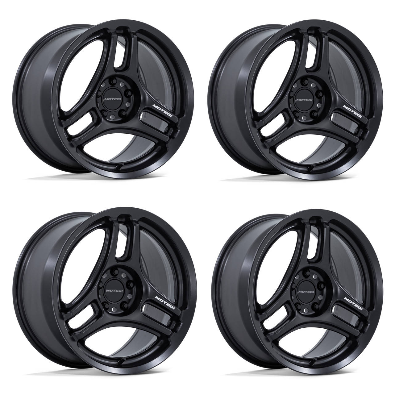 Set 4 18" Motegi MR161 Kojin Matte Black 18x9.5 Wheels 5x120 38mm Racing Rims