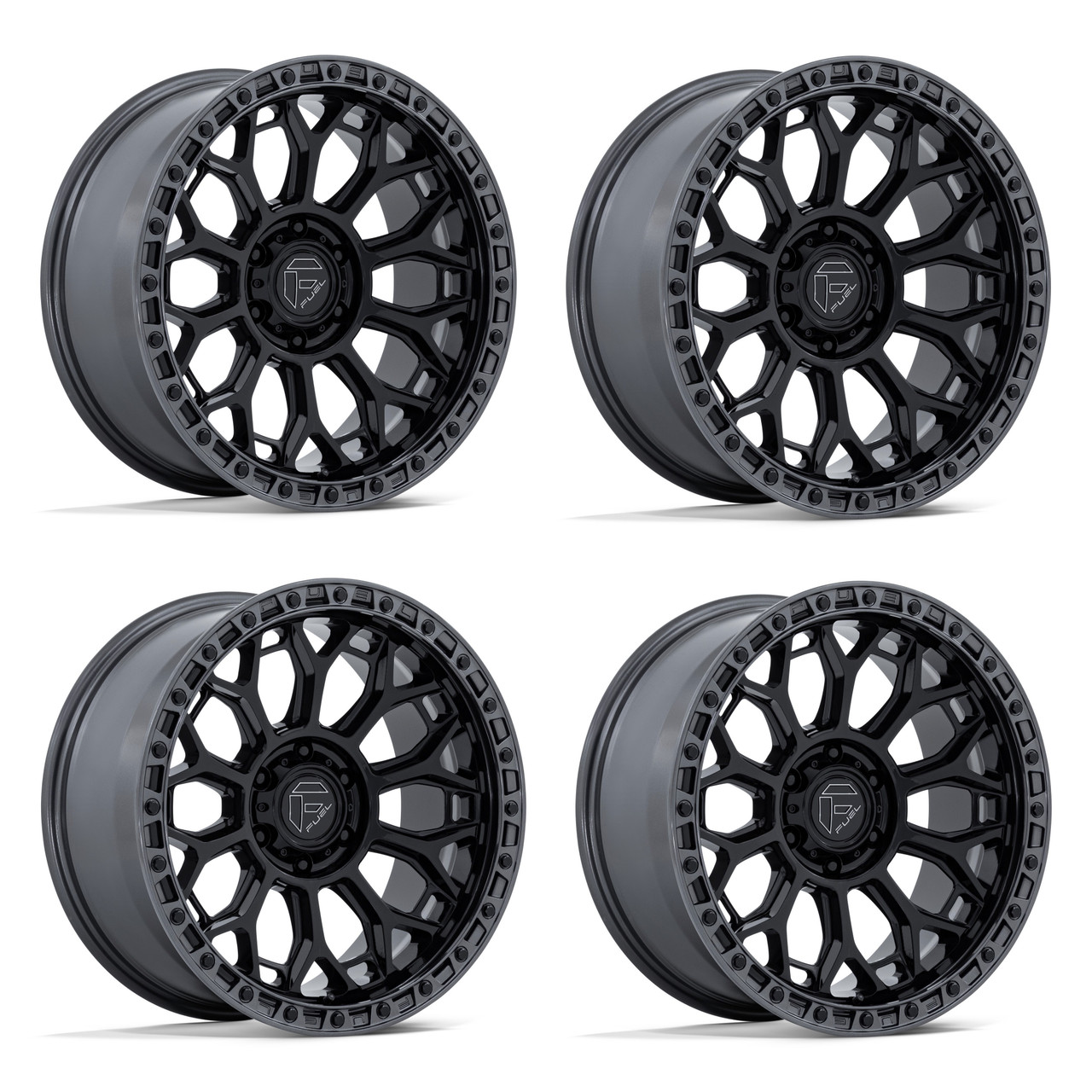 Set 4 17" Fuel FC901 Talon Gloss Black Gunmetal Lip 17x8.5 Wheels 6x5.5 25mm Rim