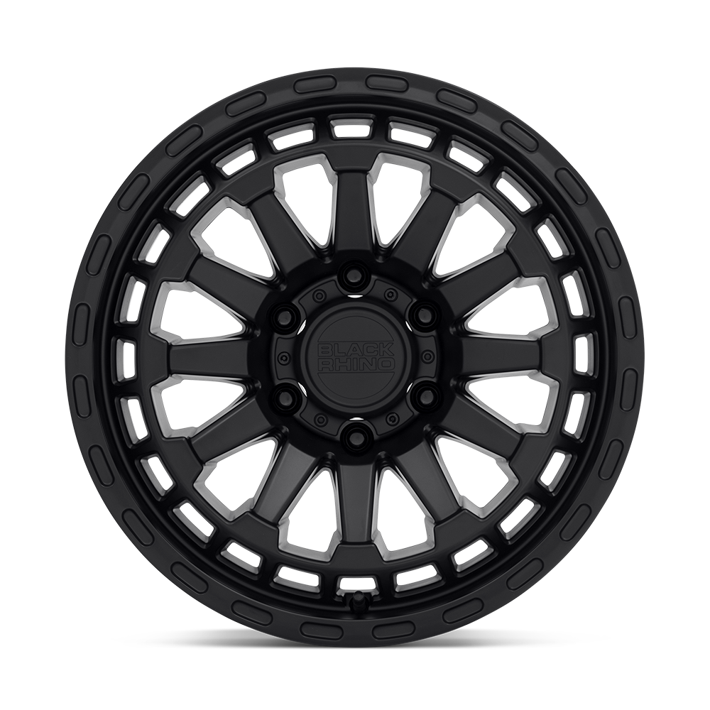 Set 4 17" Black Rhino Raid 17x8.5 5x5 0mm Matte Black Offroad Truck SUV Rims