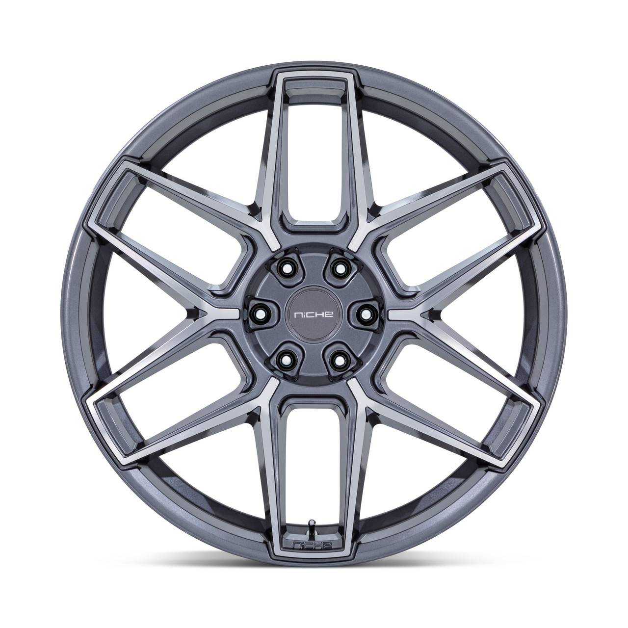 Set 4 22" Niche NC281 Rise Anthracite Machined Face 22x9.5 Wheels 5x112 20mm Rim