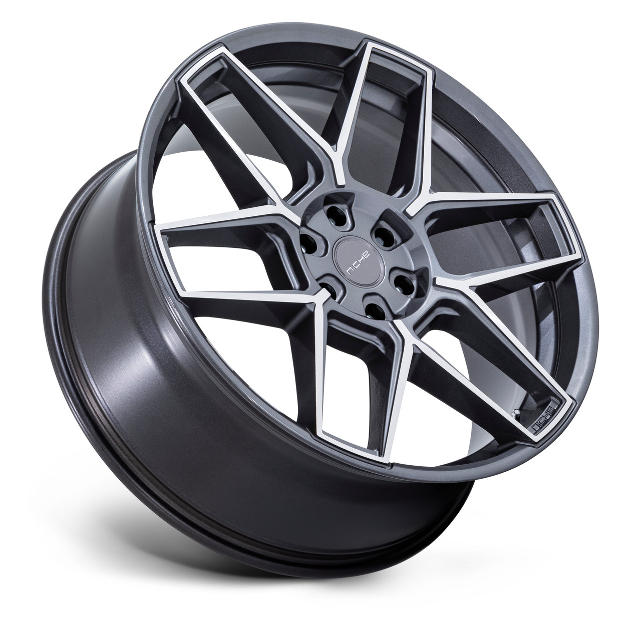 Set 4 22" Niche NC281 Rise Anthracite Machined Face 22x9.5 Wheels 5x5 30mm Rims