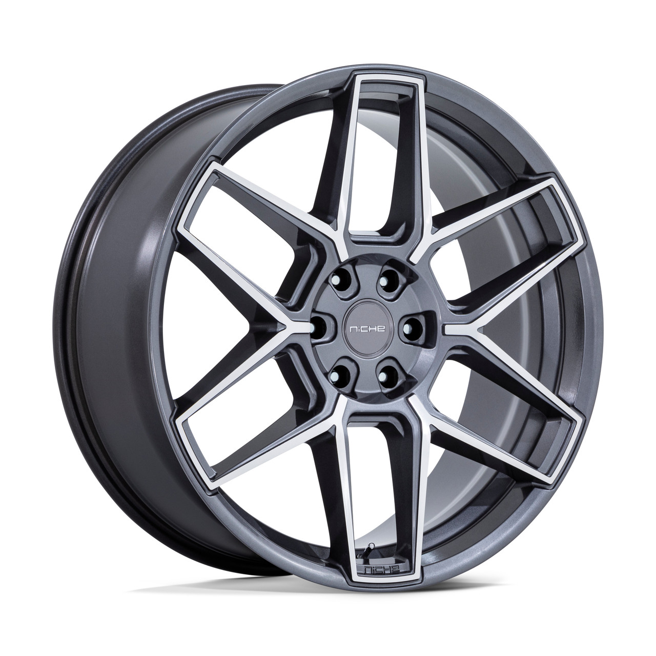 Set 4 20" Niche NC281 Rise Anthracite Machined Face 20x10.5 5x4.5 38mm Wheels