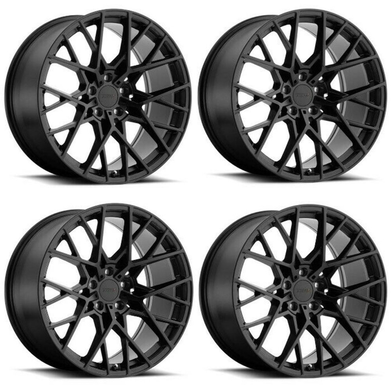 Set 4 TSW Sebring 17x8 5x100 Matte Black Wheels 17