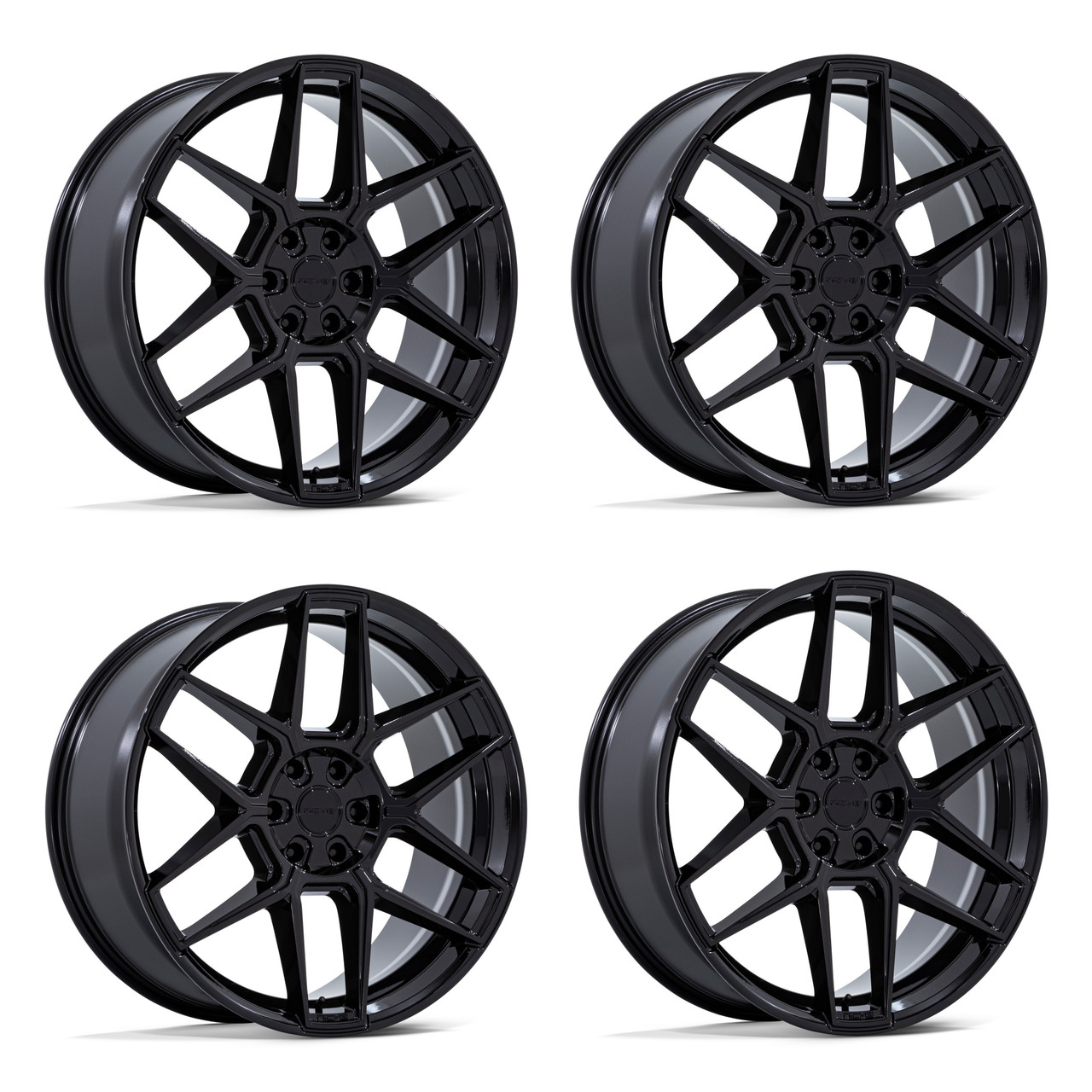 Set 4 20" Niche NC281 Rise Gloss Black 20x10.5 Wheels 5x120 38mm 1PC Rims