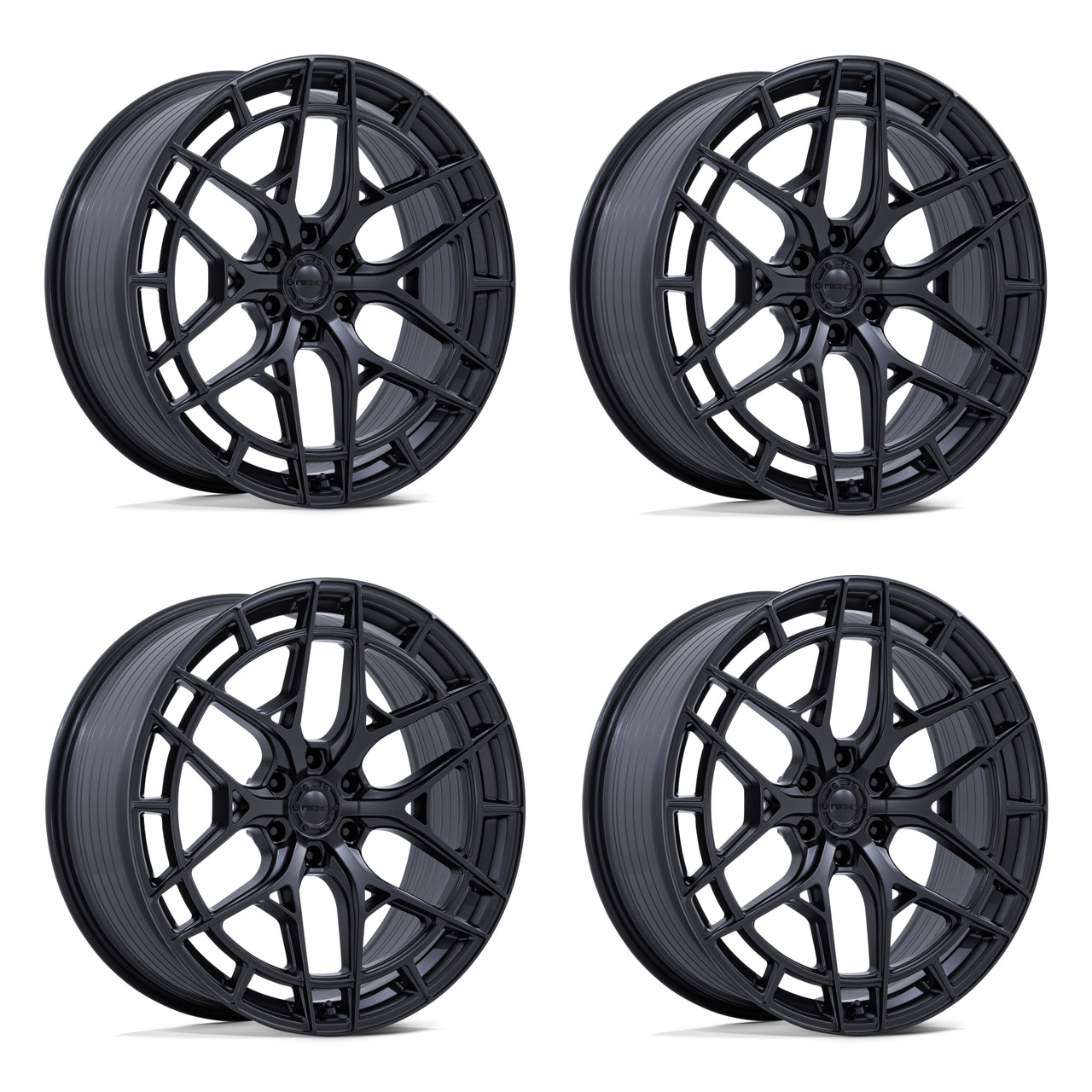 Set 4 22" Niche NC284 Adria Matte Black 22x10 Wheels 6x135 30mm Truck SUV Rims
