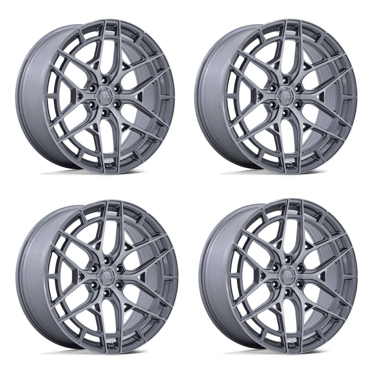 Set 4 22" Niche NC284 Adria Platinum Brushed Face 22x10 Wheels 6x135 30mm Rims