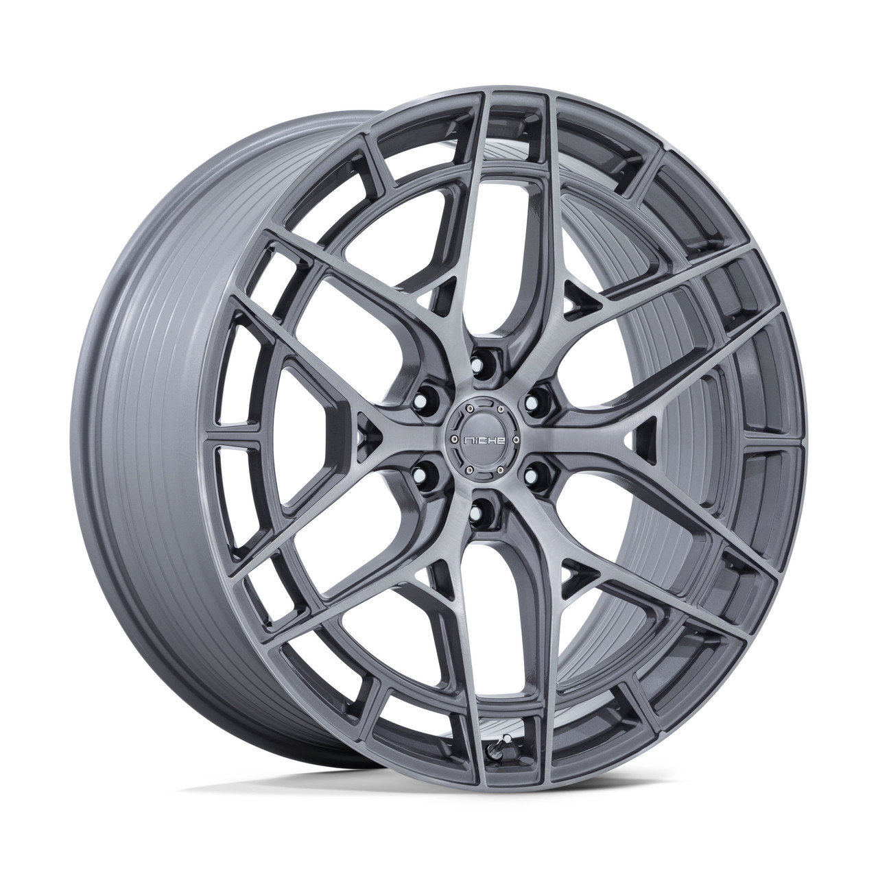 Set 4 24" Niche NC284 Adria Platinum Brushed Face 24x10 Wheels 6x5.5 20mm Rims