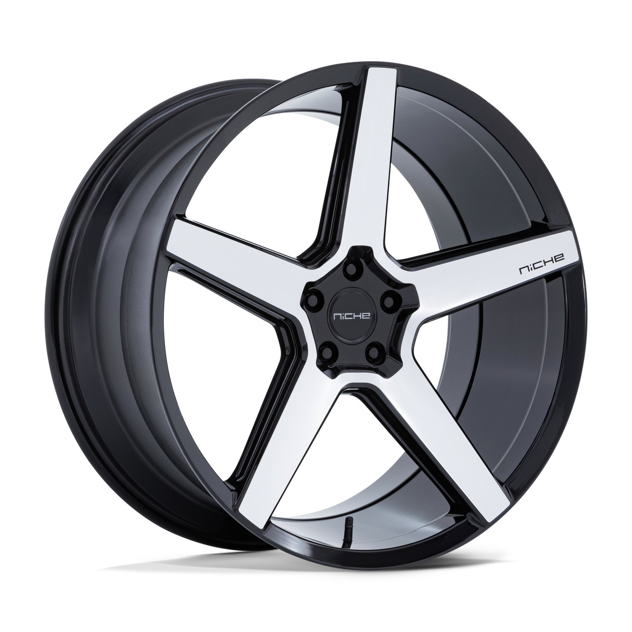 Set 4 22" Niche NC283 Modena Gloss Black Machined Face 22x9 Wheels 5x120 27mm