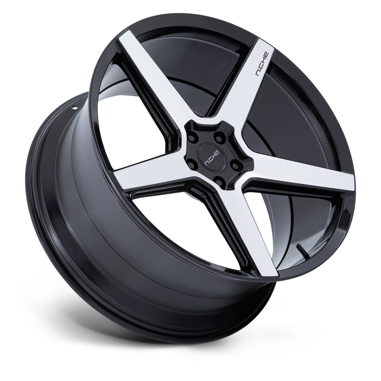 Set 4 20" Niche NC283 Modena Gloss Black Machined Face 20x10.5 Wheels 5x120 38mm
