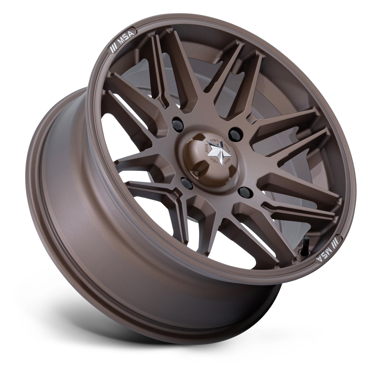 15" MSA Offroad Wheels M52 Radar UTV Matte Bronze 15x7 Wheel 4x110 10mm Rim
