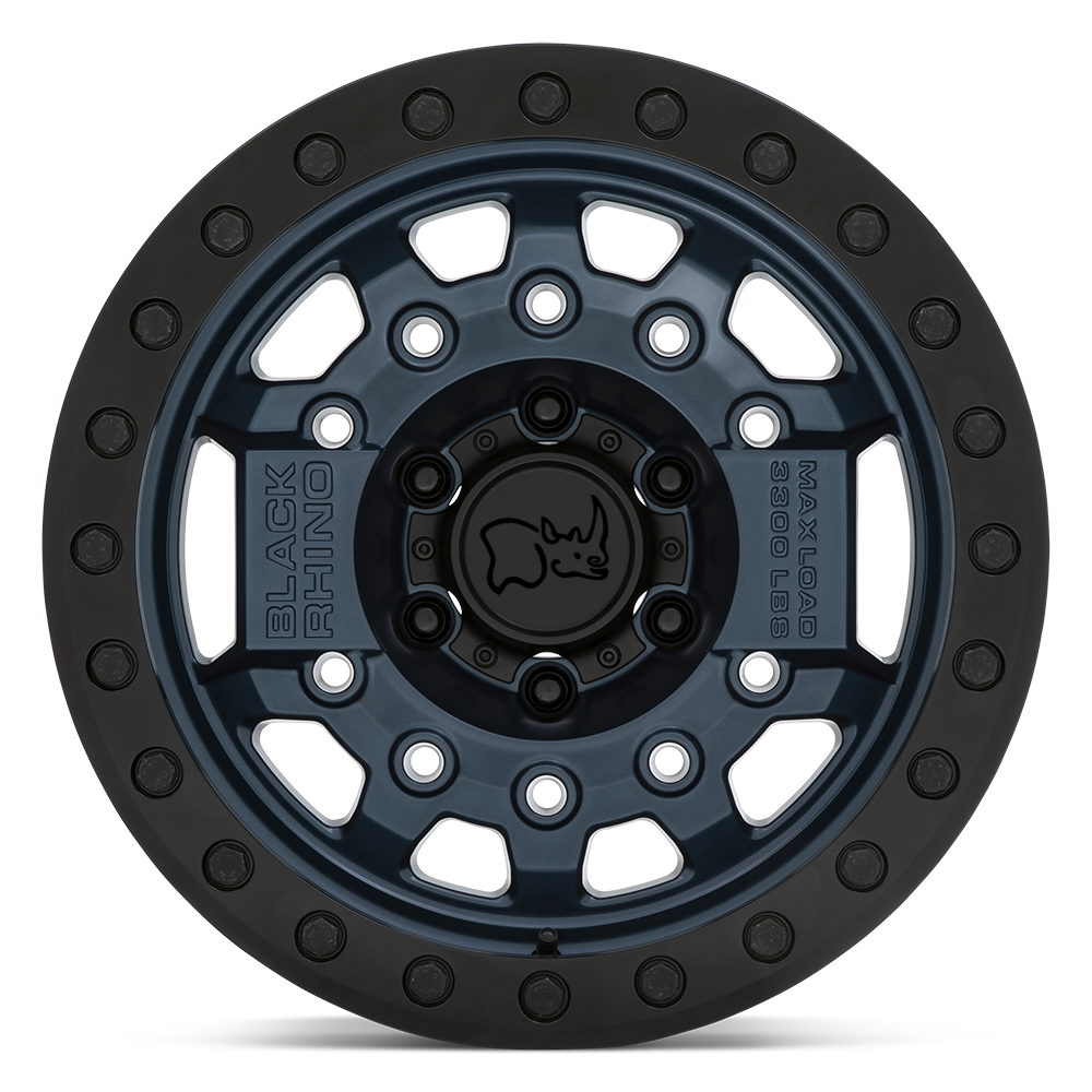 Set 4 Black Rhino Avenger Beadlock 17x8.5 6x5.5 Navy Blue Black Wheels 17"