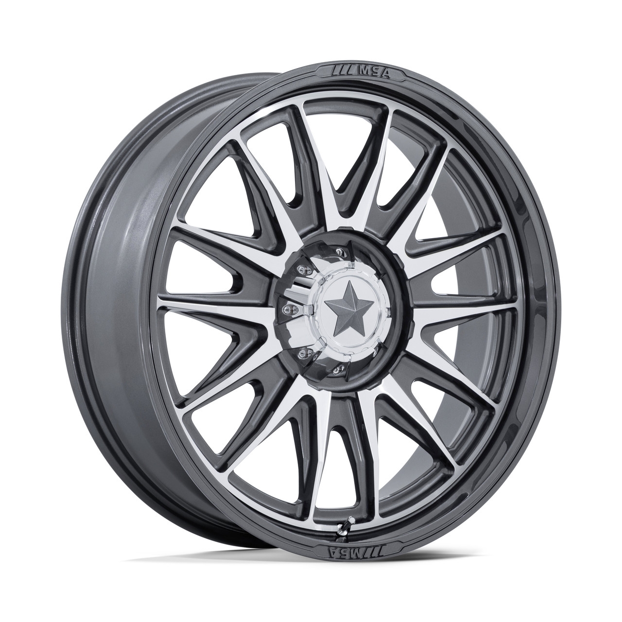 24" MSA Offroad Wheels M55 Commander UTV Platinum Machined 24x7 4x137 4x156 0mm