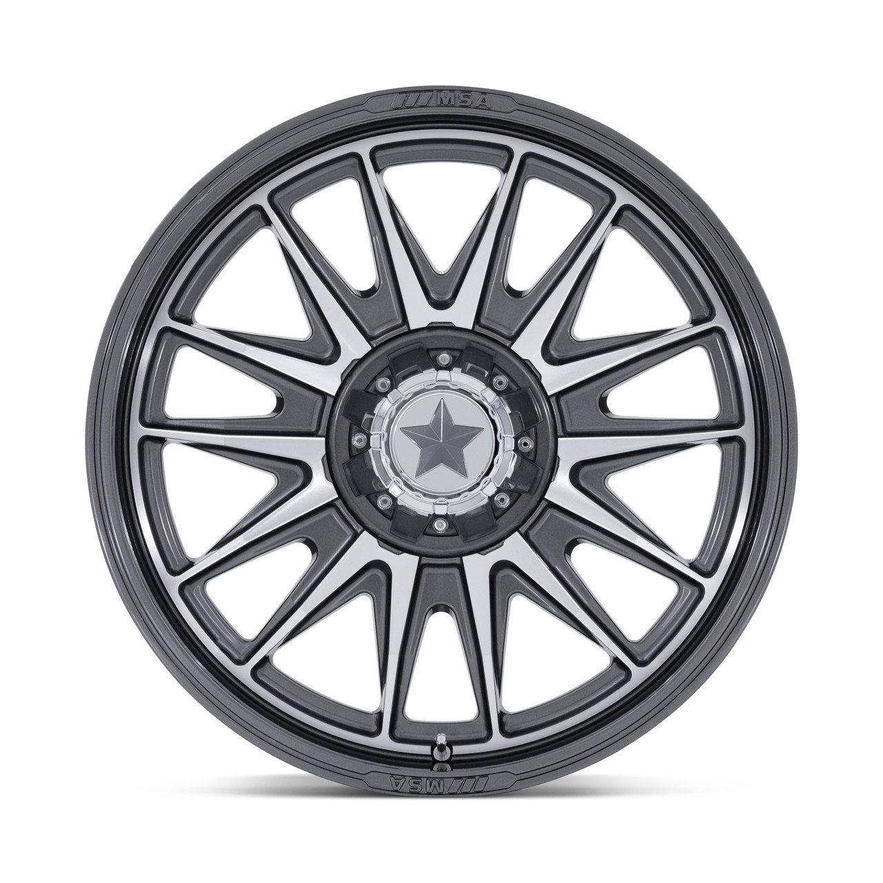 22" MSA Offroad M55 Commander UTV Platinum Machined 22x7 Wheel 4x137 4x156 0mm
