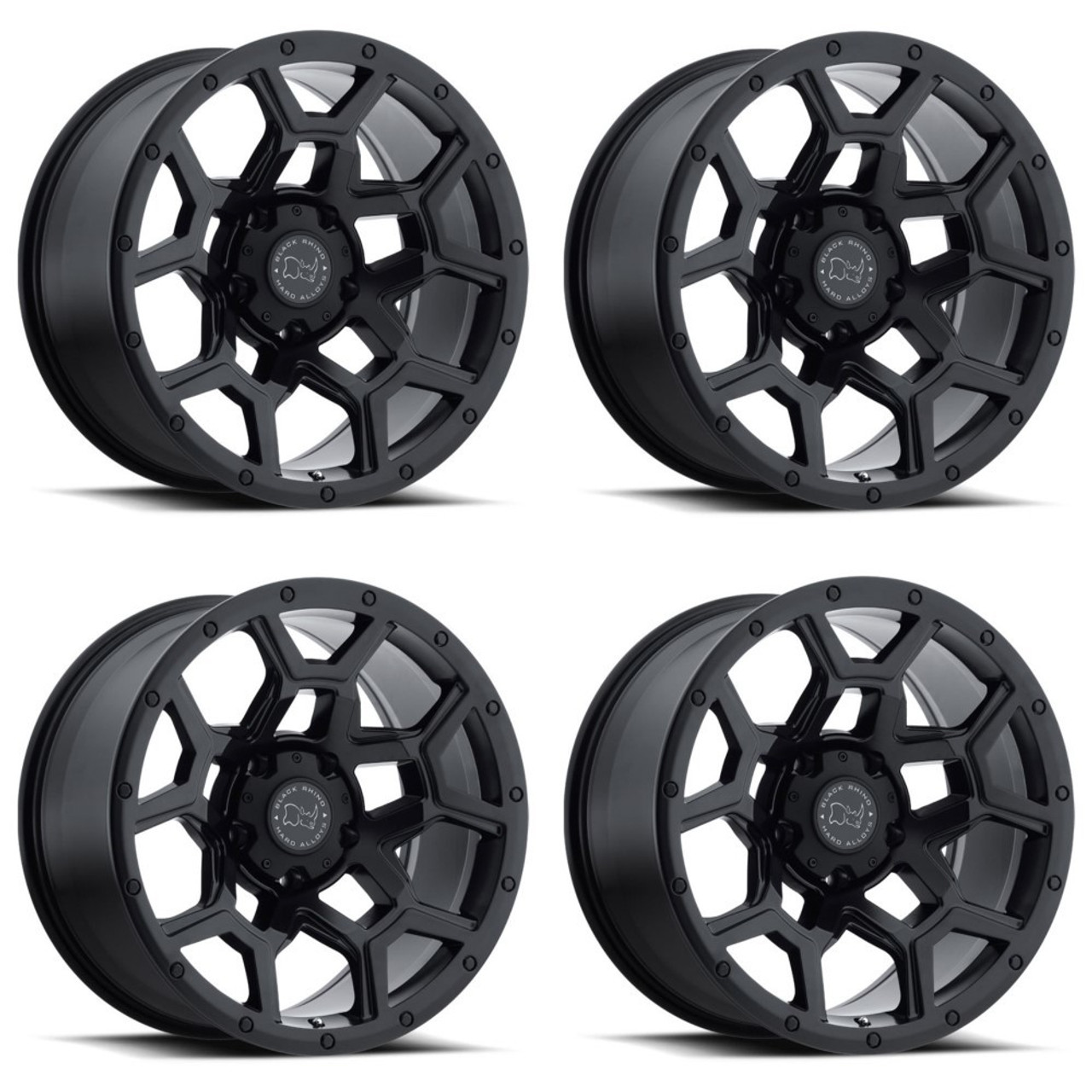 Set 4 Black Rhino Overland 17x8 5x120 Matte Black Wheels 17" 35mm Rims