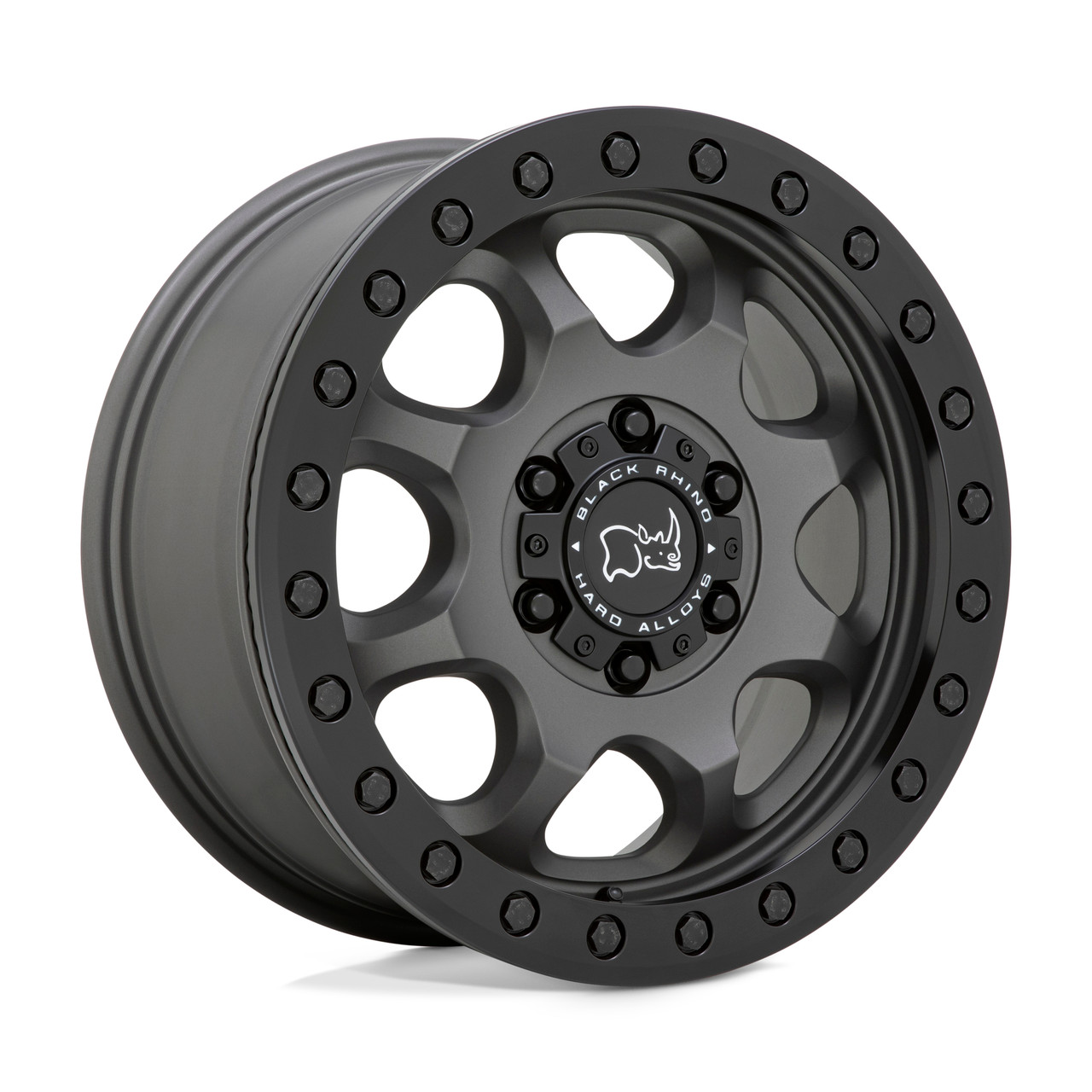 Set 4 Black Rhino Venture Beadlock 17x8 6x130 Gunmetal Black Wheels 17" 38mm
