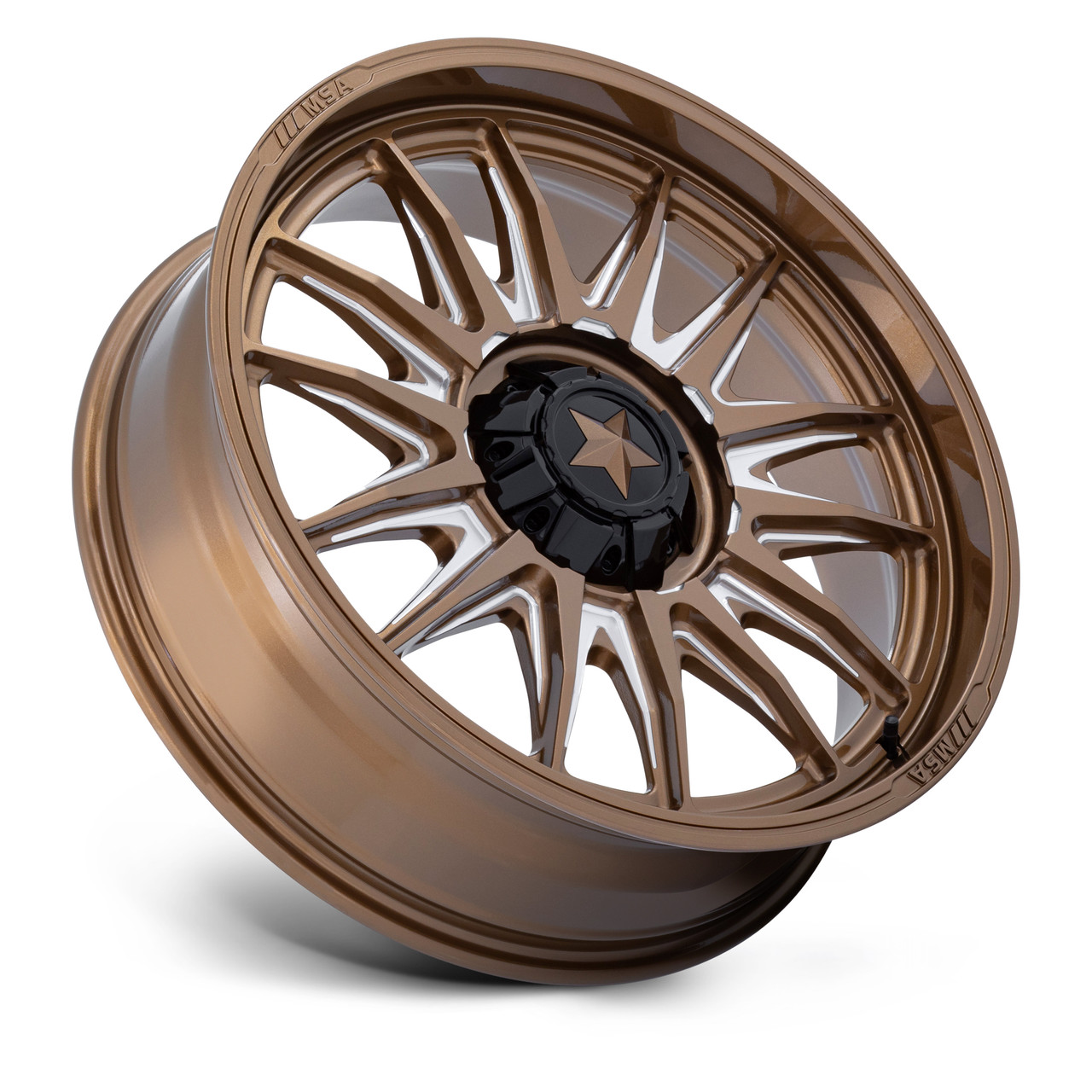 22" MSA Offroad Wheels M55 Commander UTV Bronze Milled 22x7 Wheel 5x4.5 0mm Rim