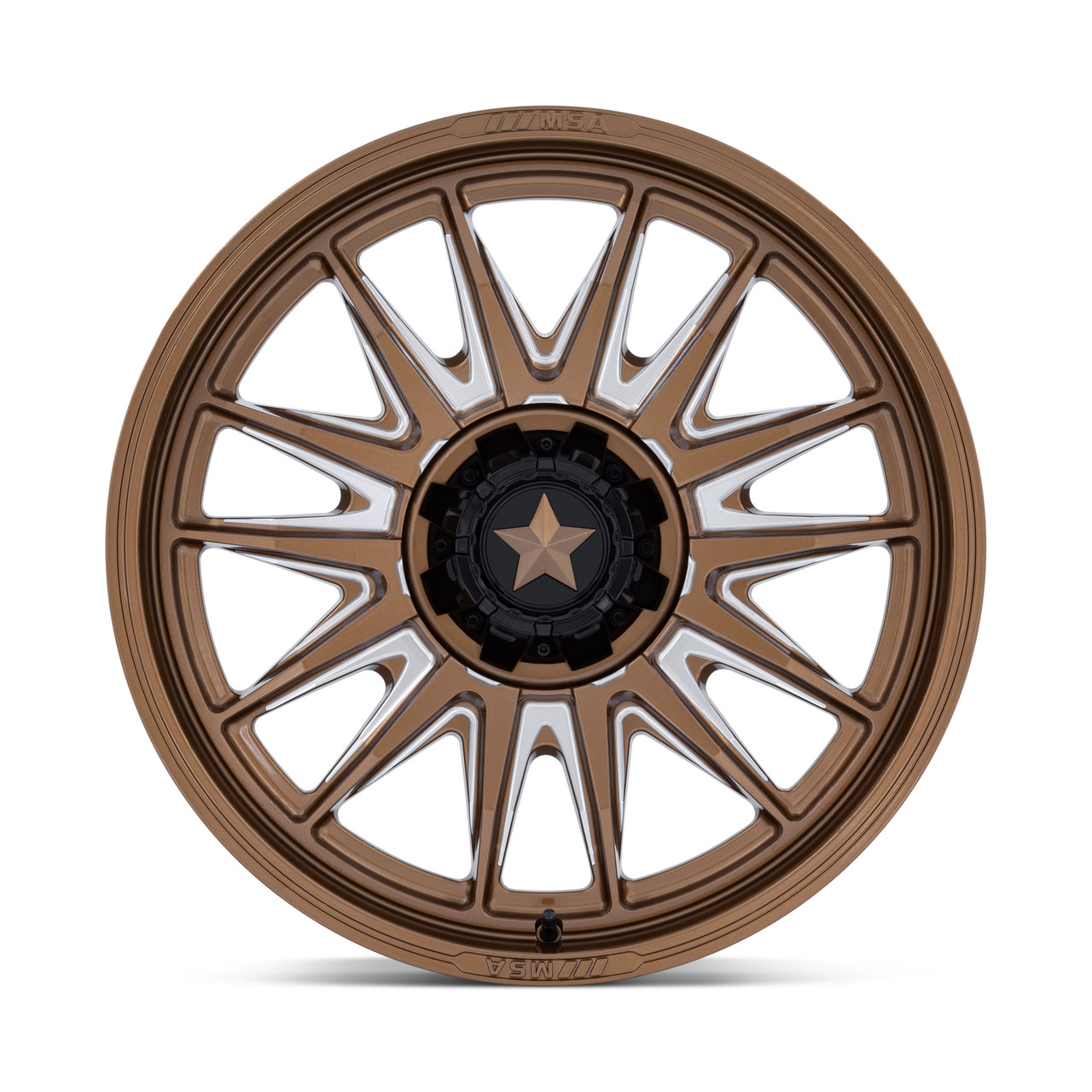 20" MSA Offroad Wheels M55 Commander UTV Bronze Milled 20x7 Wheel 5x4.5 0mm Rim