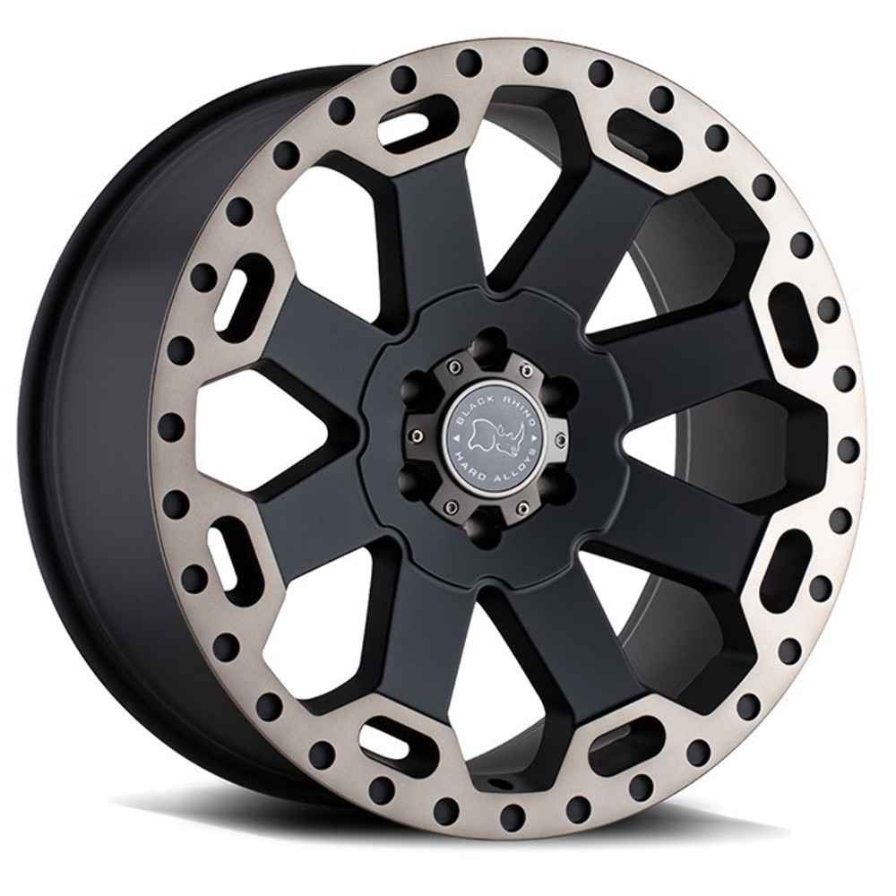 Set 4 17" Black Rhino Warlord 17x8 5x5 Matte Black W  Machined Tint Wheels 30mm