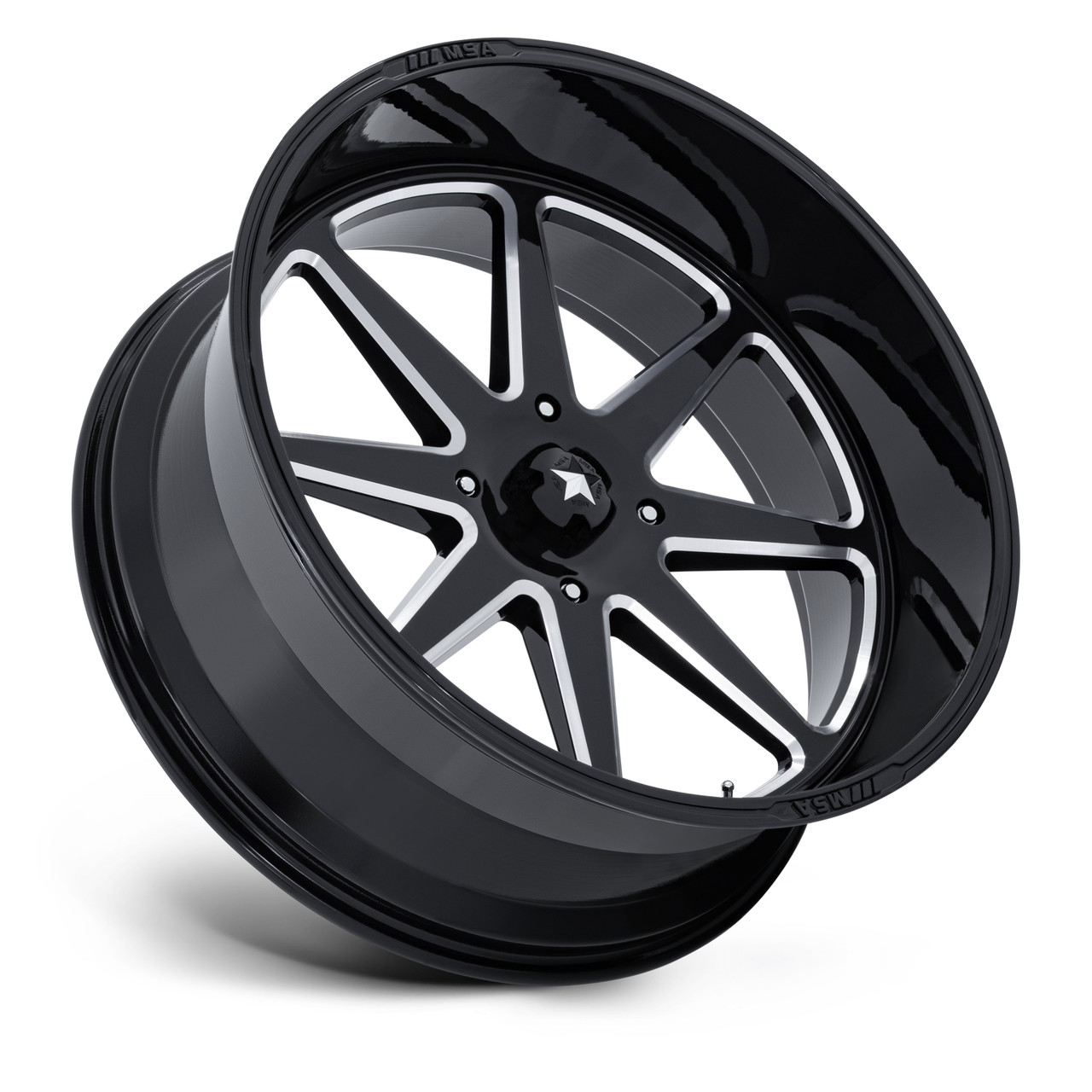 18" MSA Offroad Wheels M54 Spark UTV Gloss Black Milled 18x7 Wheel 5x4.5 10mm