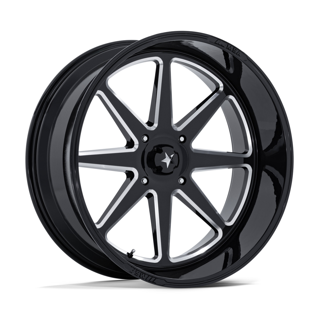 15" MSA Offroad Wheels M54 Spark UTV Gloss Black Milled 15x7 Wheel 4x156 10mm