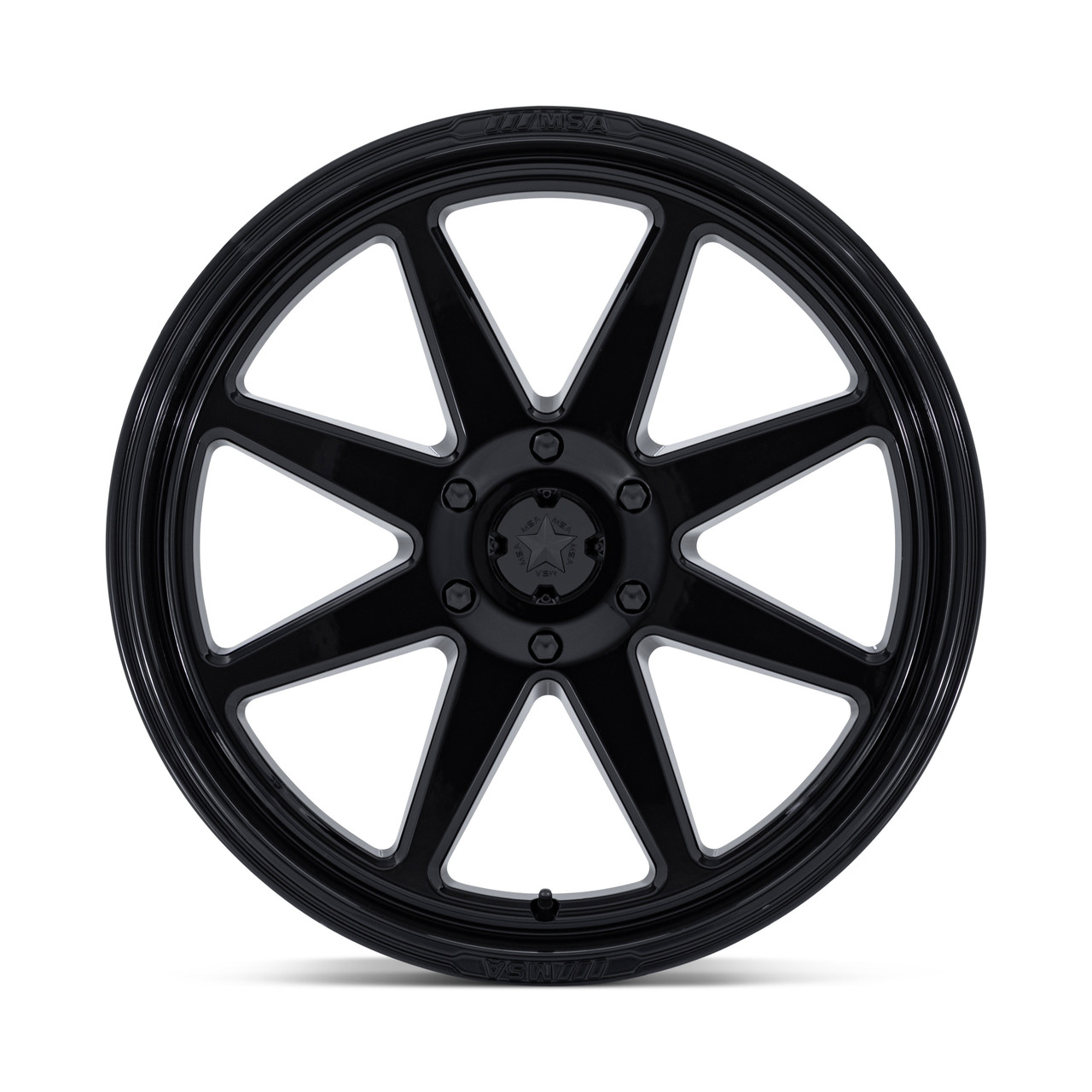 Set 4 24" MSA Offroad Wheels M54 Spark UTV Gloss Black 24x7 Wheels 5x4.5 0mm Rim